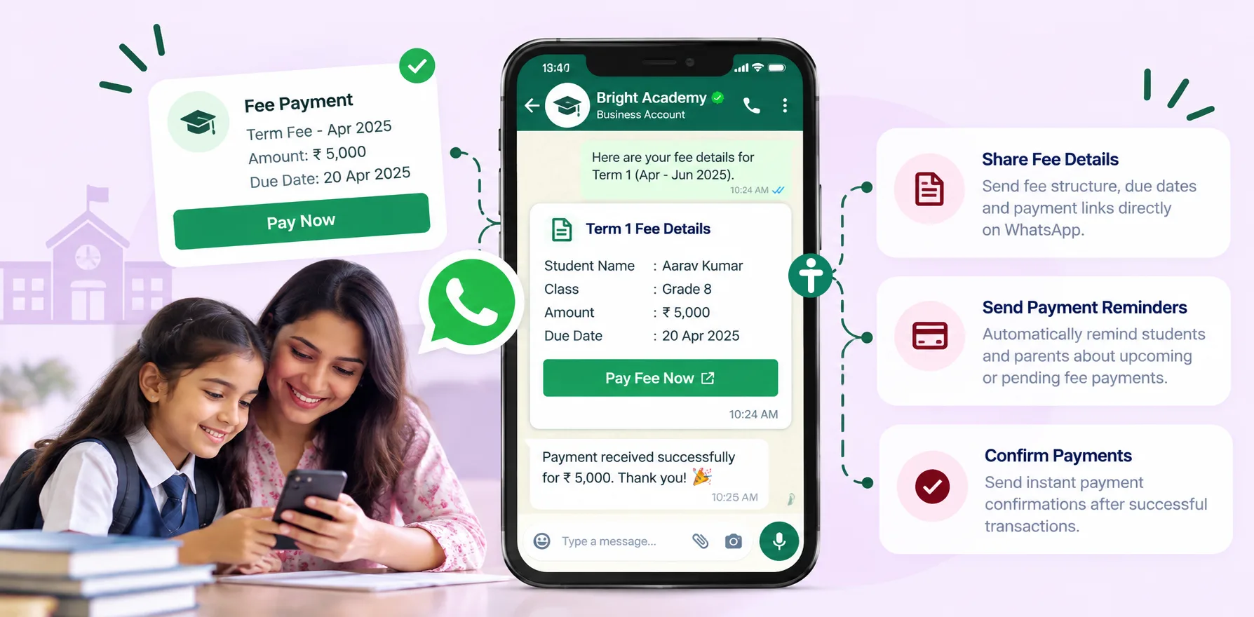WhatsApp Payments for education fee collection