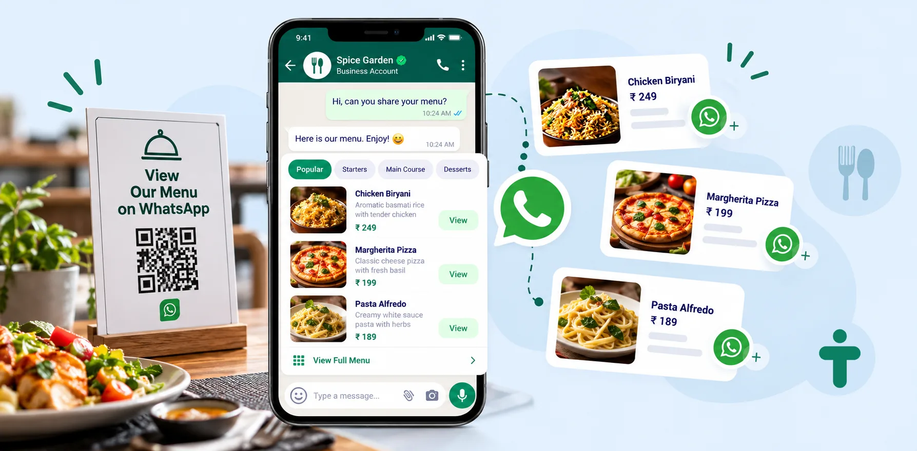 WhatsApp Payments for restaurant food orders