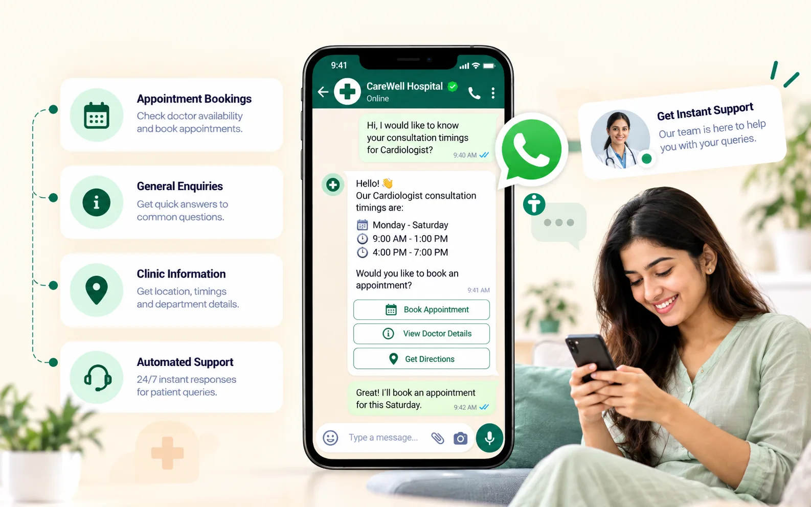 Patient support and healthcare enquiries through WhatsApp
