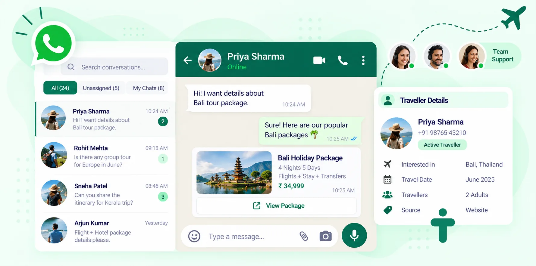 WhatsApp Shared Inbox for Travel and Tourism