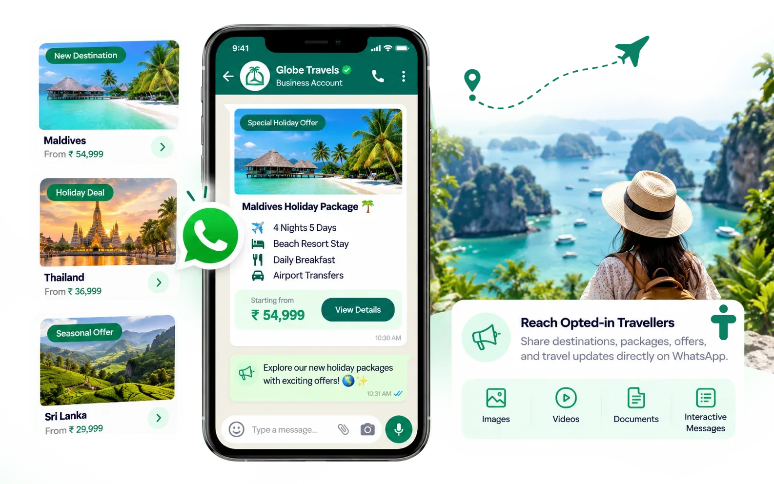 Travel packages promoted through WhatsApp