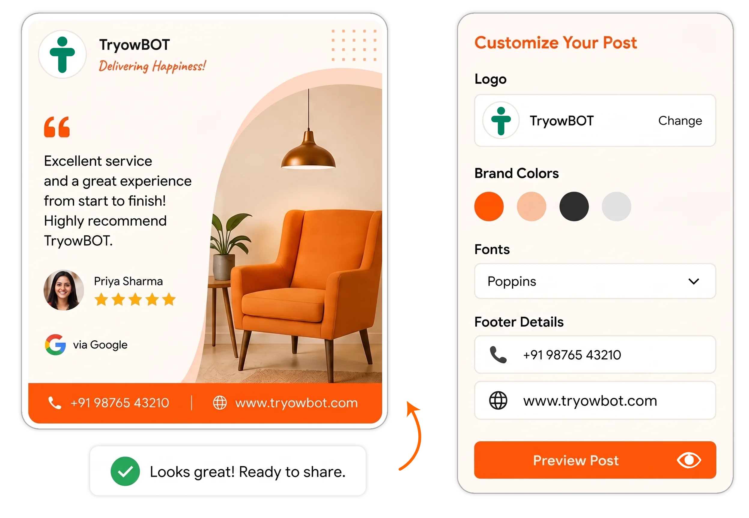 Share Customer Reviews as Branded Visual Posts